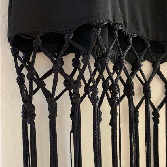 Show Me Your MuMu Black Skirt with Fringe SMALL - Picture 3 of 5